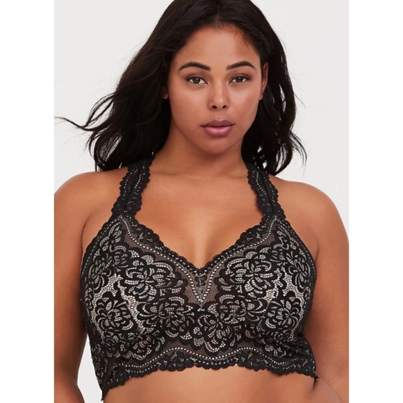🆕 Torrid Black Lace Racerback Bralette 2X NWT - Picture 9 of 9